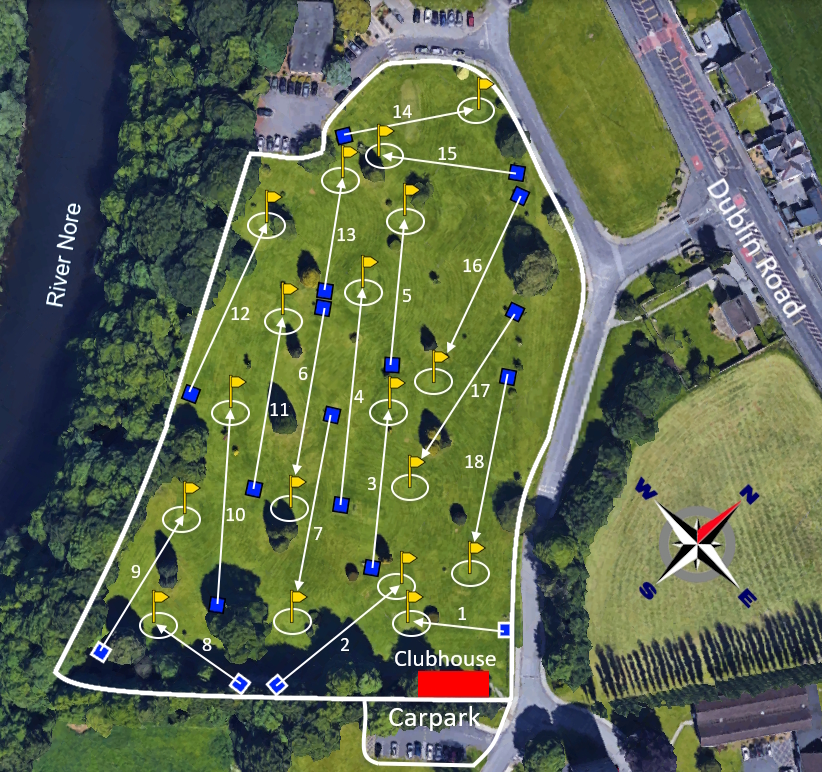 Lacken pitch and putt club course map
